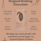 Original organic hot chocolate dairy free plant based gluten free drinking chocolate